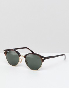 Черепаховые солнцезащитные очки-клабмастеры Ray-Ban 0RB4246-Коричневый