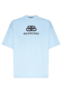 Голубая футболка с логотипом Balenciaga Man