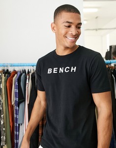 Черная oversize-футболка с принтом Bench-Черный