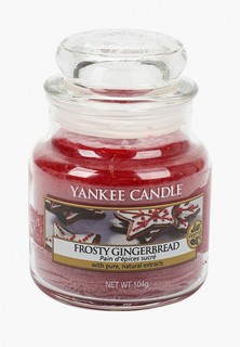 Свеча ароматическая Yankee Candle маленькая в стеклянной банке Имбирный пряник с глазурью Frosty Gingerbread 104гр / 25-45 часов