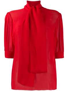 Blumarine приталенная блузка с воротником-воронкой