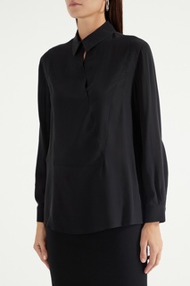 Шелковая рубашка черного цвета Emporio Armani