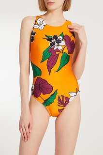 Оранжевый купальник с цветочным принтом Amelia Salinas