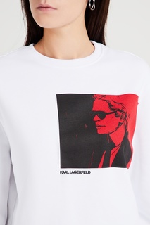 Белый свитшот с принтом Karl Lagerfeld