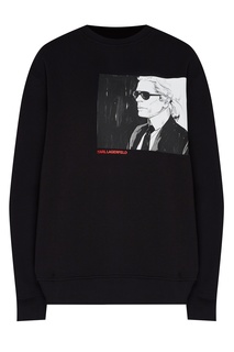 Черный свитшот с принтом Karl Lagerfeld