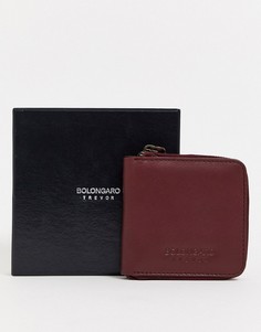 Кожаный бумажник на молнии Bolongaro Trevor-Красный