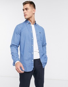Джинсовая рубашка с длинными рукавами Selected Homme-Синий