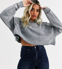 Темно-серый короткий свитшот ASOS DESIGN Petite