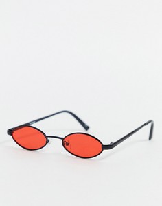 Черные очки в овальной оправе с красными стеклами ASOS DESIGN-Красный