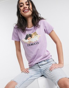 Лавандовая футболка с принтом ангелов в винтажном стиле Fiorucci-Фиолетовый