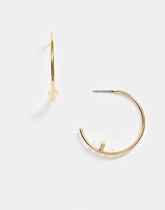 Серьги-кольца с кристаллами AllSaints-Золотой