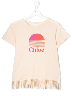 Chloé Kids футболка с бахромой