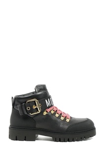 Черные кожаные ботинки Trekking Boot Moschino