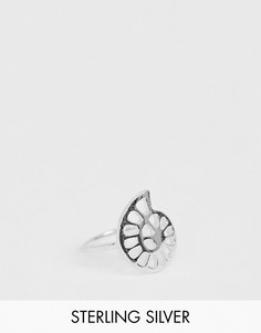 Серебряное кольцо с вырезами ASOS DESIGN-Серебряный