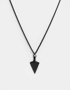 Ожерелье с подвеской "наконечник стрелы" черного цвета Seven London-Черный
