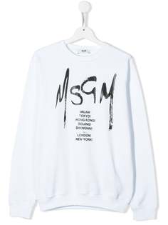 Msgm Kids топ с длинными рукавами и логотипом