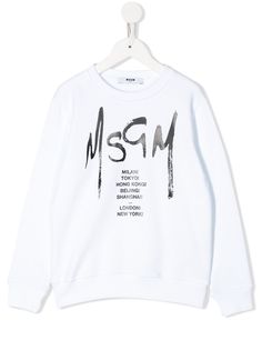 Msgm Kids топ с длинными рукавами и логотипом