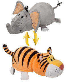 Мягкая игрушка 1TOY Вывернушка 2в1, Тигр-Слон, 40 см (разноцветный)