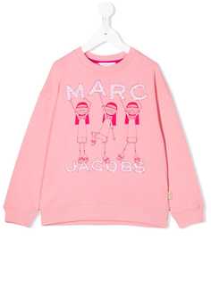 The Marc Jacobs Kids толстовка с логотипом и блестками