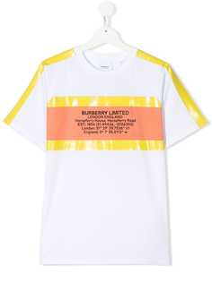 Burberry Kids футболка с контрастными полосками по бокам