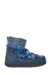 Голубые ботинки-луноходы с бархатом Inuikii