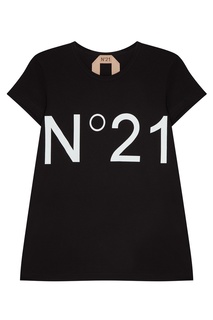 Черная футболка с логотипом No21