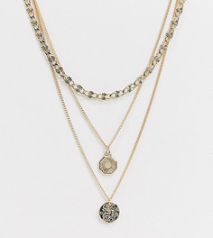 Золотистое многоярусное ожерелье с подвесками Reclaimed Vintage-Золотой