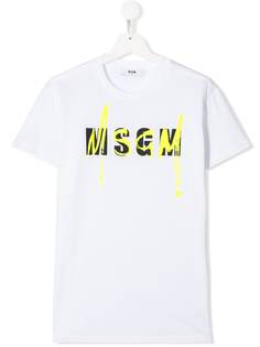 Msgm Kids футболка с графичным логотипом