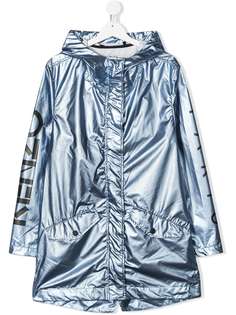 Kenzo Kids куртка с эффектом металлик и капюшоном