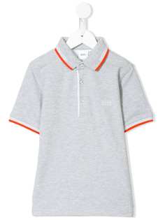 BOSS Kidswear рубашка-поло с вышитым логотипом