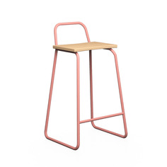 Барный стул bauhaus (woodi) розовый 40x90x45 см.