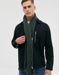 Вязаный шарф цвета хаки ASOS DESIGN-Зеленый