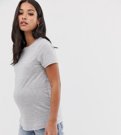 Серая меланжевая футболка с круглым вырезом ASOS DESIGN Maternity-Серый