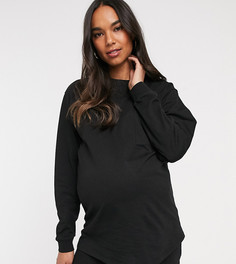 Черная oversize-футболка с карманами ASOS DESIGN Maternity-Черный