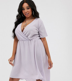 Сиреневое платье мини с запахом Missguided Plus-Фиолетовый