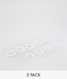 Набор из 5 пар тканых наклеек на соски ASOS DESIGN-Бежевый