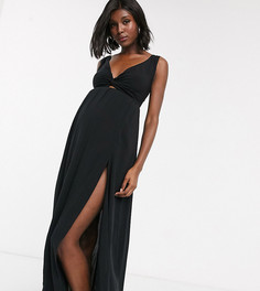 Черное пляжное платье макси с поясом на спине ASOS DESIGN MATERNITY-Черный цвет