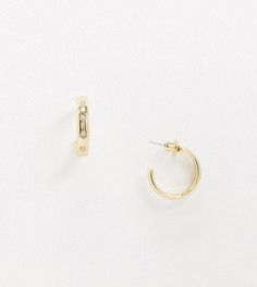 Позолоченные серьги-кольца с тиснеными звездами House of Freedom by Topshop-Золотой