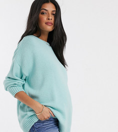Oversized-свитер крупной вязки с круглым вырезом ASOS DESIGN Maternity-Зеленый
