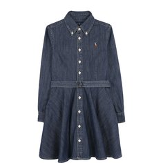 Джинсовое платье-рубашка с воротником button down и поясом Ralph Lauren