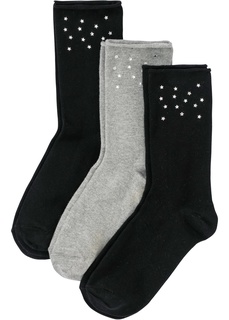 Колготки и носки Носки с декоративными заклёпками (3 пары) Bonprix