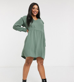 Платье мини цвета хаки с оборками Vero Moda Curve-Зеленый цвет