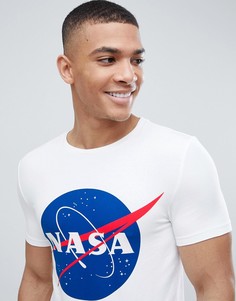 Обтягивающая футболка с принтом "NASA" ASOS DESIGN-Белый