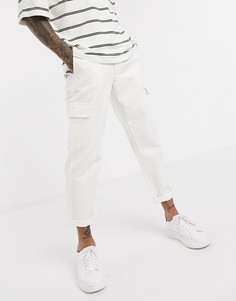 Широкие белые брюки карго из органического хлопка Topman-Белый