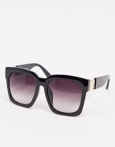 Черные солнцезащитные oversize-очки New Look-Черный