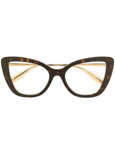 Alexander McQueen Eyewear солнцезащитные очки в оправе кошачий глаз черепаховой расцветки