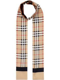 Burberry узкий платок в клетку Vintage Check