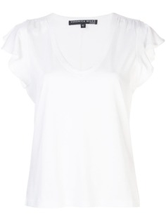 Veronica Beard футболка с V-образным вырезом и оборками на рукавах