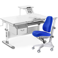 Комплект мебели (стол+полка+кресло+чехол) Mealux Evo-40 G (Evo-40 G + Y-528 SB) белая столешница/серый