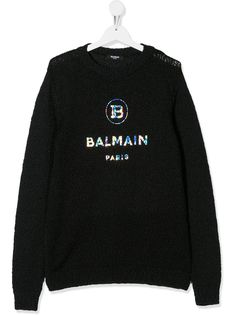 Balmain Kids трикотажный джемпер с логотипом